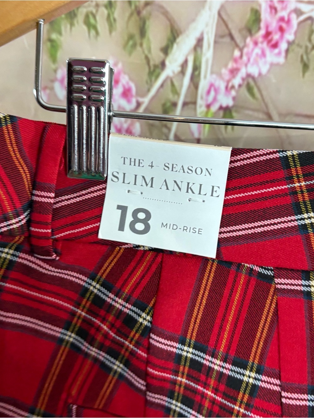 NEW Lane Bryant Red Plaid Tailored Pantsuit - Picture 5 of 9